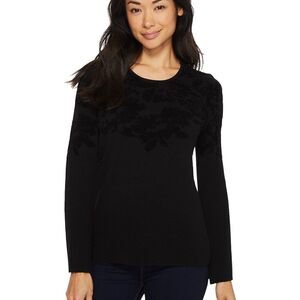 Ellen Tracy - Flared Sleeve Flocked Sweater